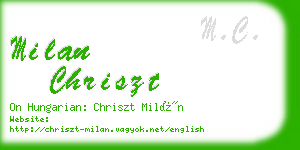 milan chriszt business card